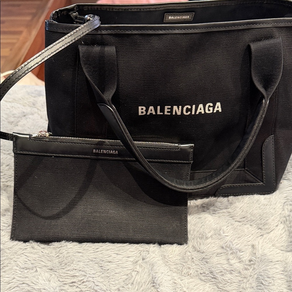 Balenciaga Black Canvas Handbag